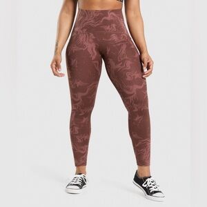 Gymshark Waist Support Leggings in Cherry Brown (Small)